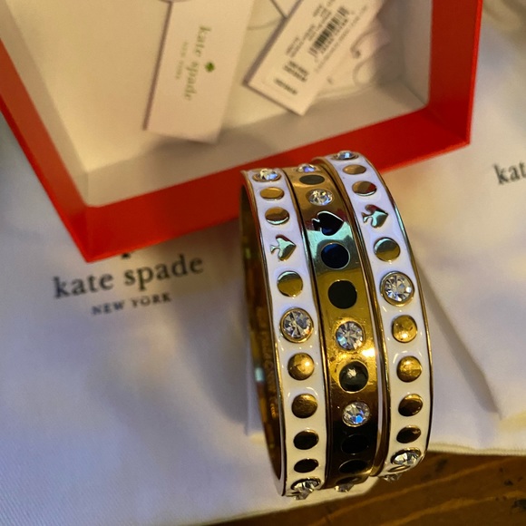 Jewelry - Kate Spade Ace of Spades bangle set of 3!